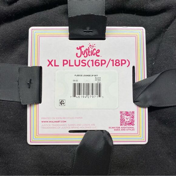 Justice Fleece Lounge Sweatshirt & Midi Short Set NWT XL Plus - Picture 6 of 11